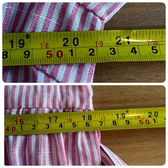 Umgee Womens Tiered Maxi Flare Dress with Sash Tie Size LARGE White Pink Striped - Picture 8 of 9